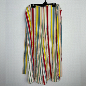 Zara colorful stripes wide cropped legs pants